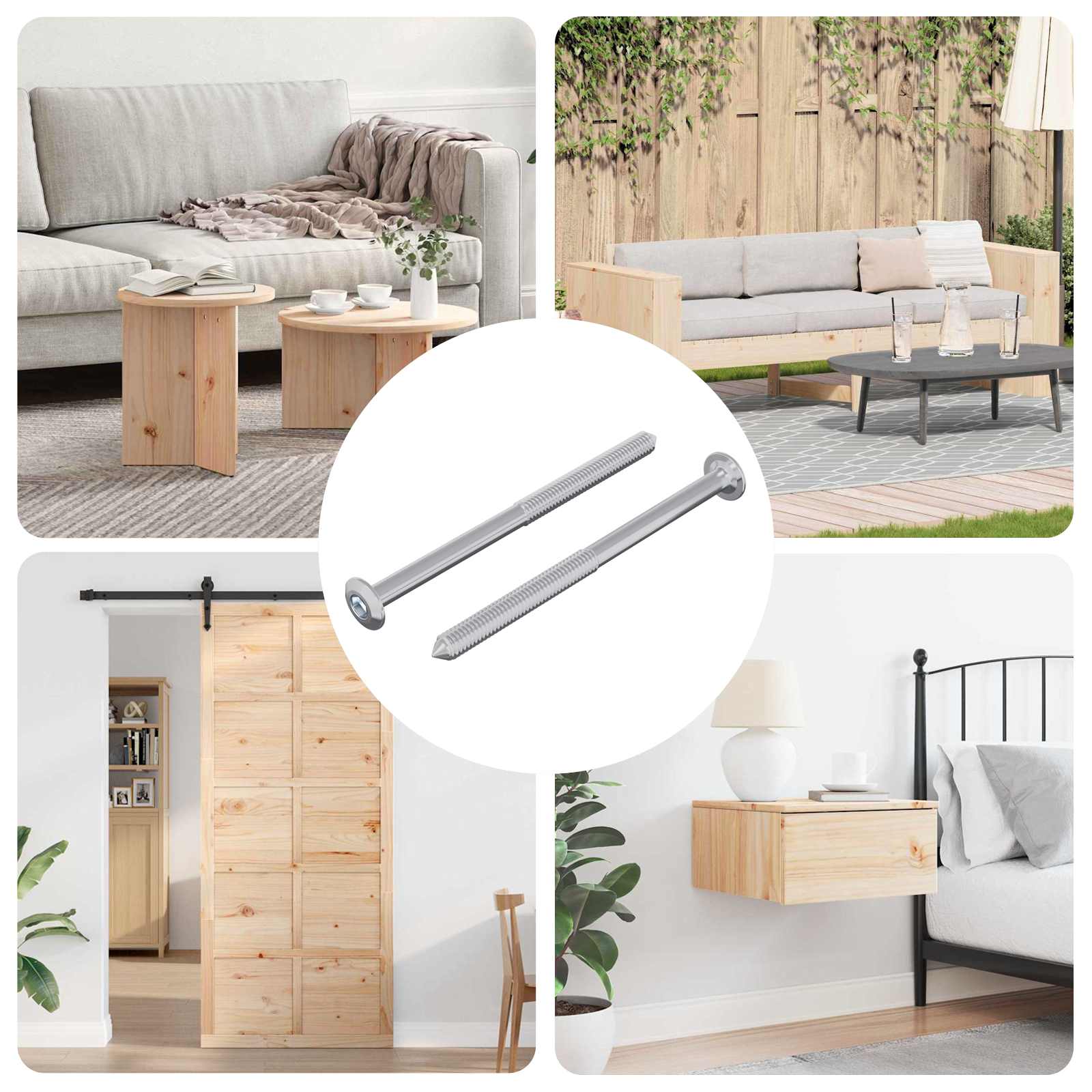 Vite 2 Pcs Argento M6 X 85 Mm Acciaio