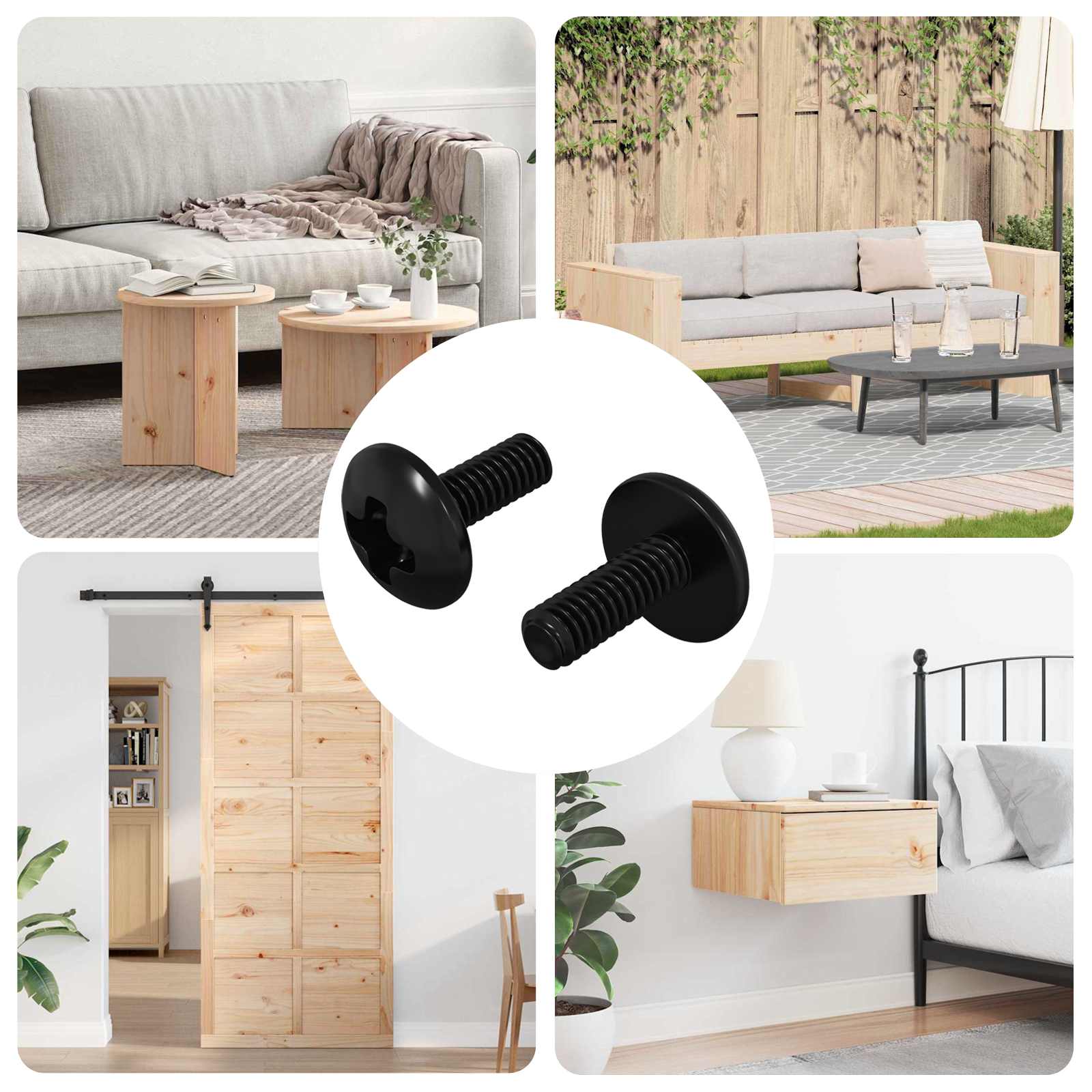 Viti A Manica 2 Pcs Nero M4 X 10 Mm Acciaio