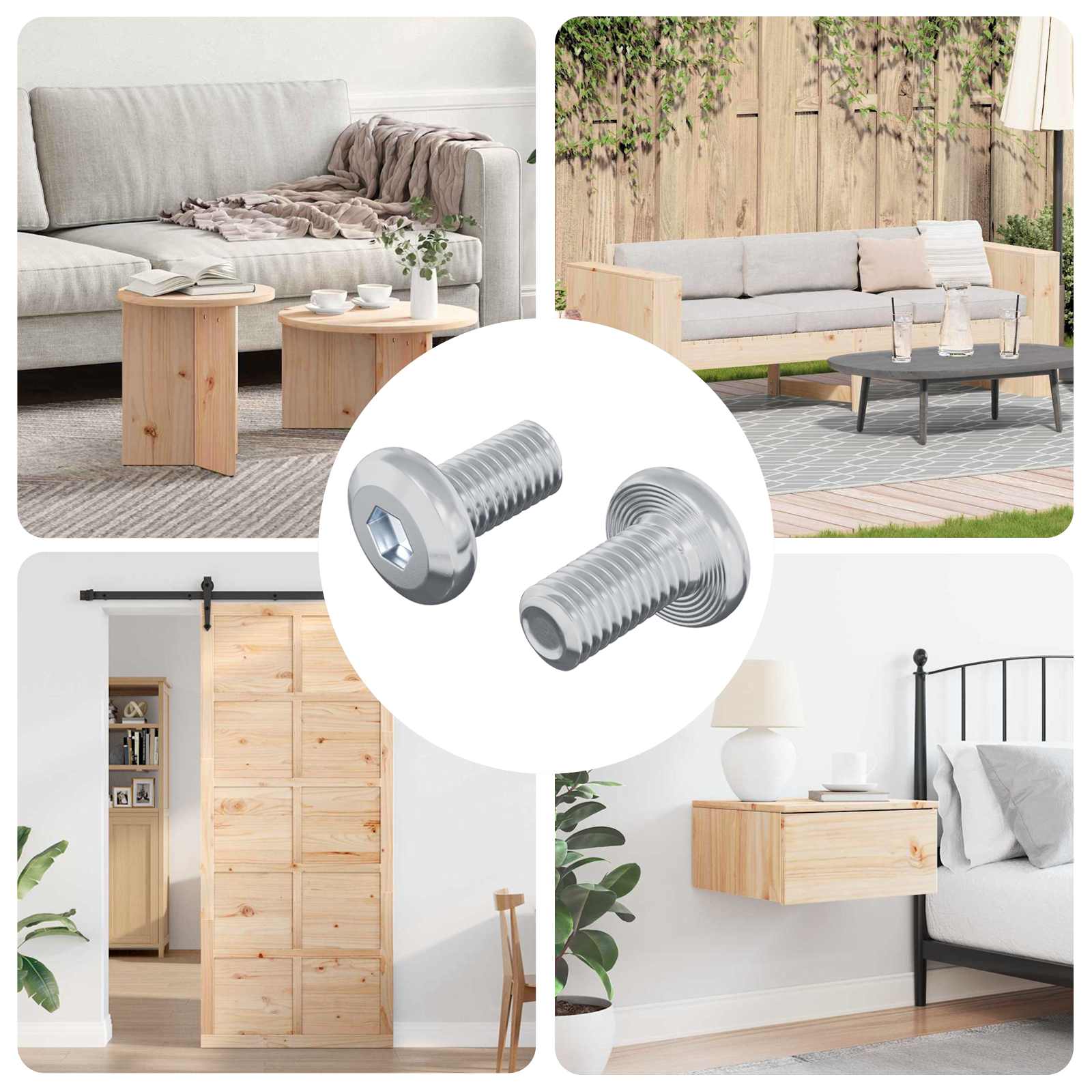 Vite Di Blocco Tinta Unita 2 Pcs Argento M6 X 12 Mm Acciaio