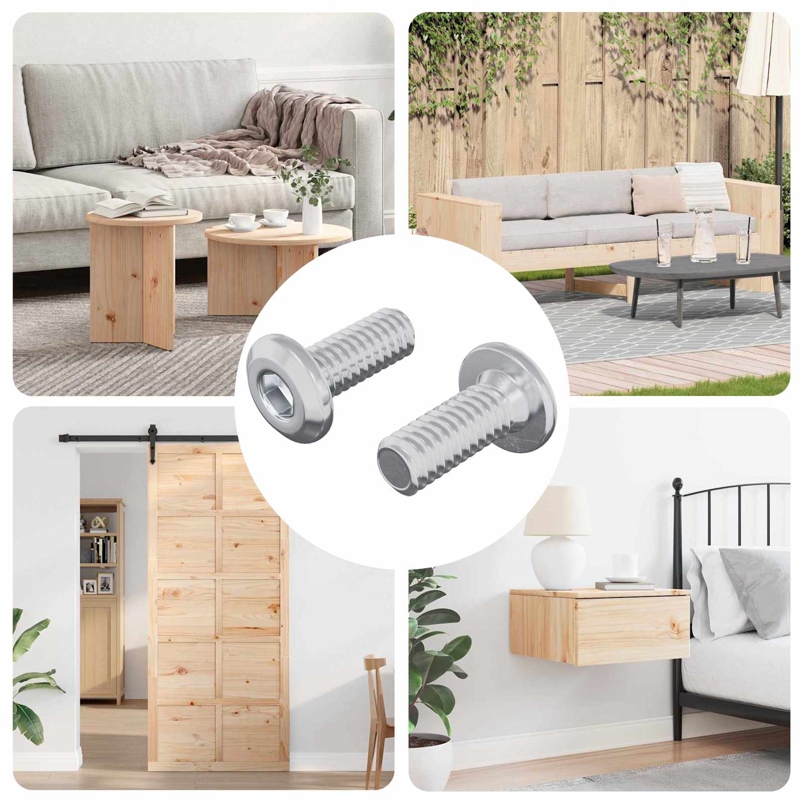 Vite Con Testa Bloccante 2 Pcs Argento M6 X 15 Mm Acciaio