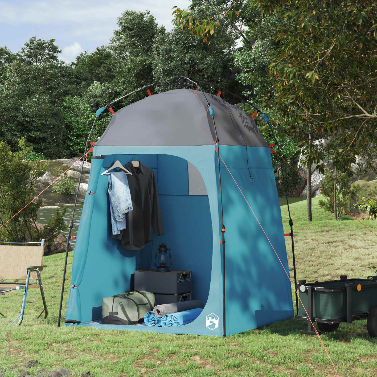 Tenda Da Doccia Blu 160 X 160 X 227 Cm Acciaio