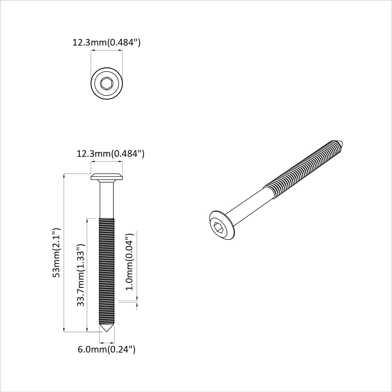 Vite 1800 Pcs Argento M6 X 50 Mm Acciaio - Image 6