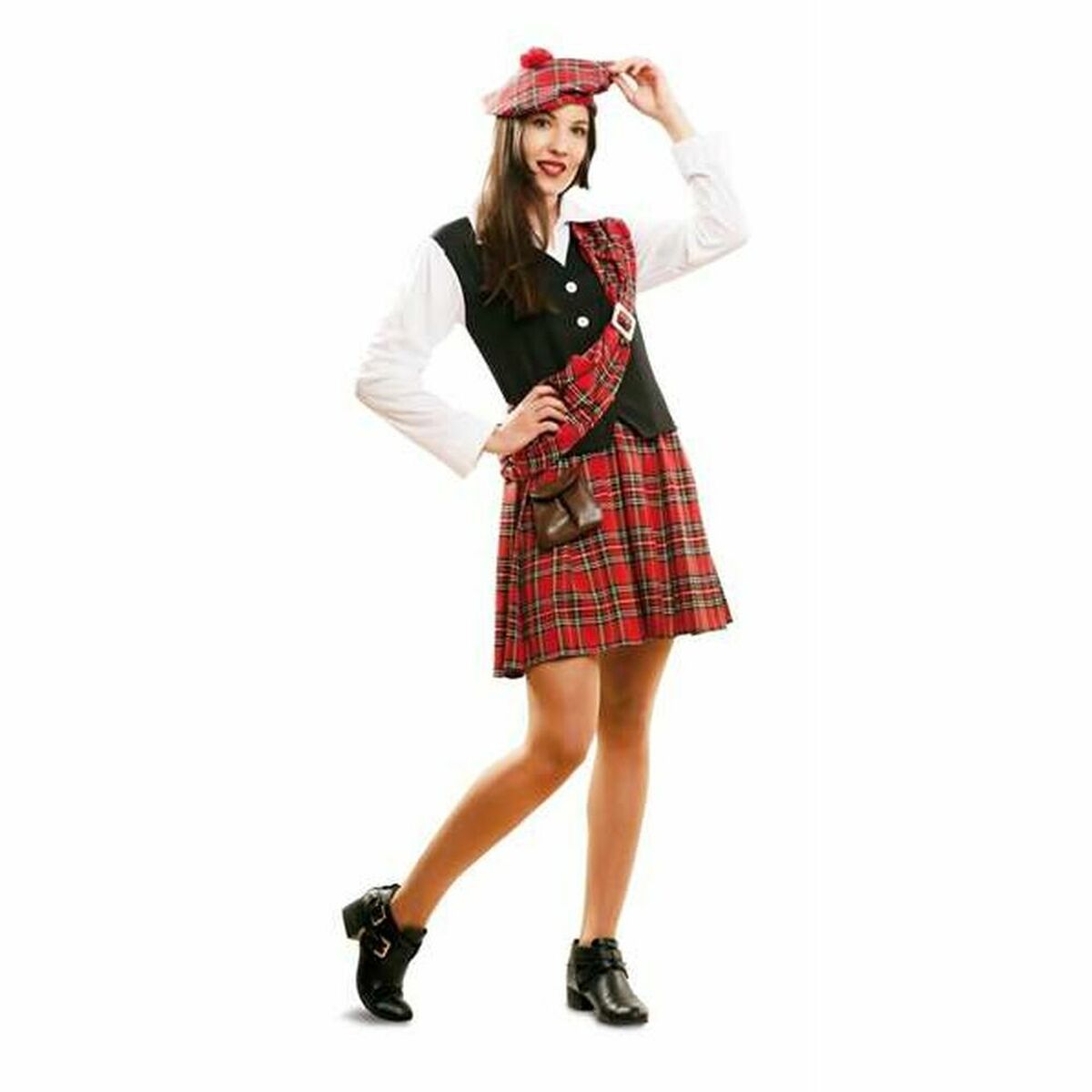 Costume Per Adulti My Other Me Castañera Scozzese Donna Rosso M/l