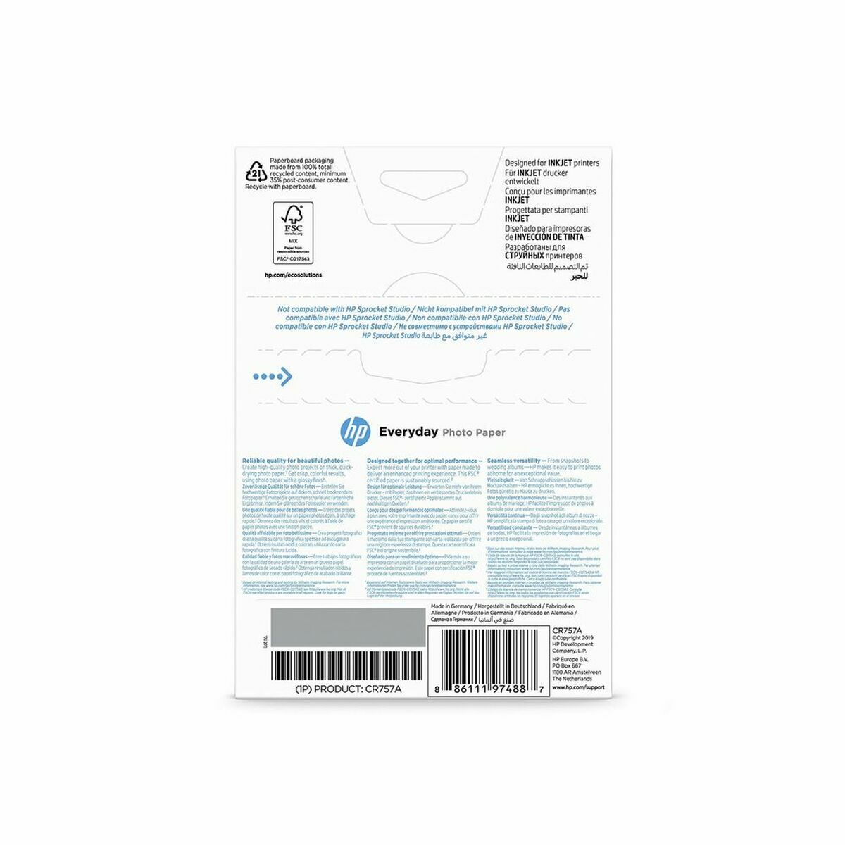 Carta Fotografica Lucida Hp (1 Unità)