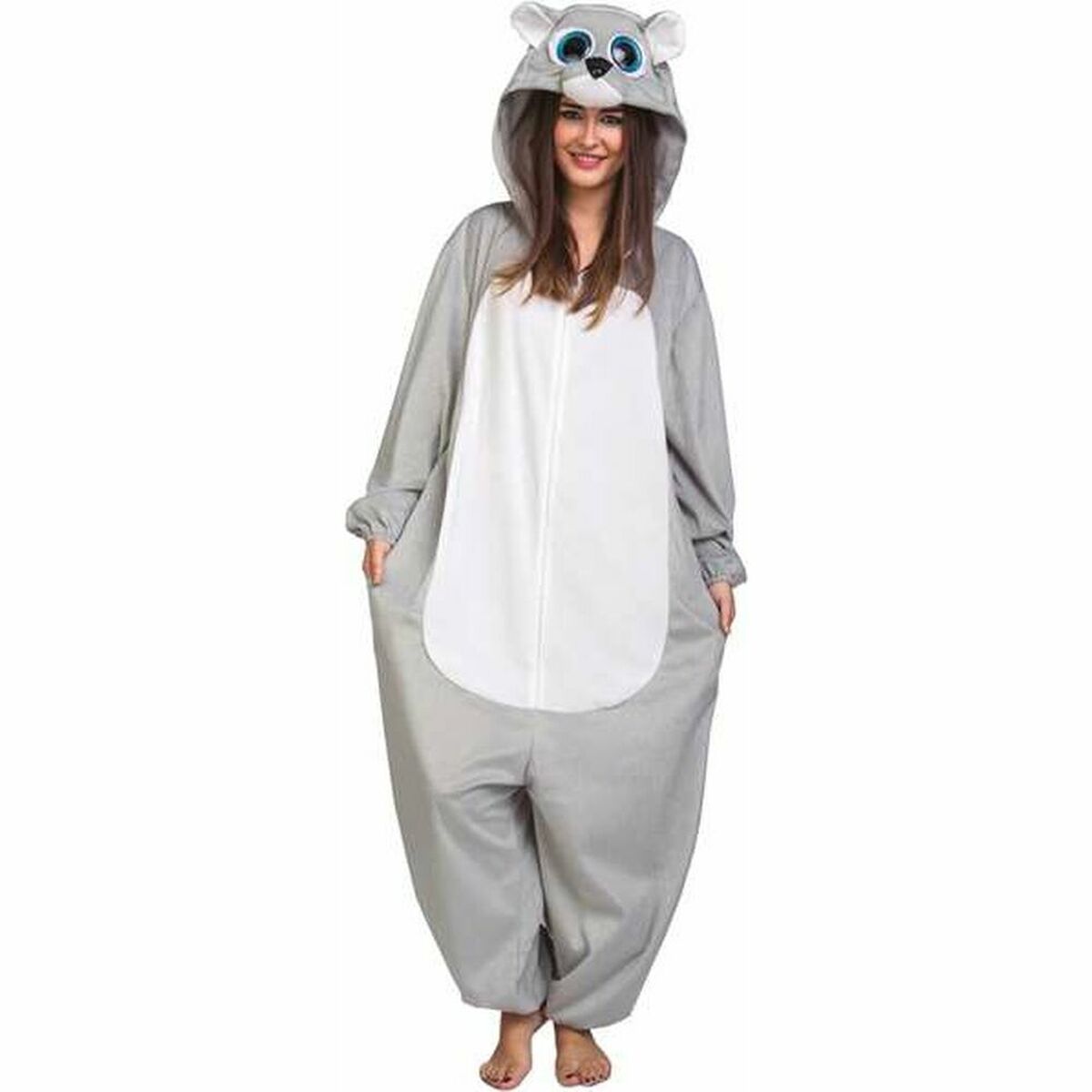 Costume Per Adulti My Other Me Big Eyes Grigio Orso Taglia:10-12 Anni