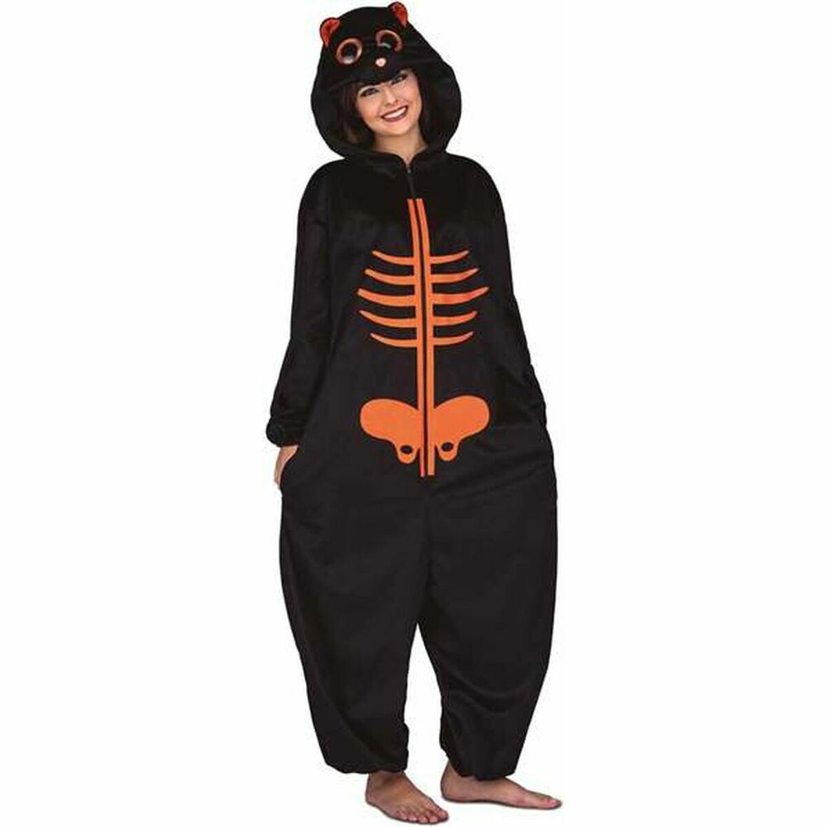 Costume Per Adulti My Other Me Big Eyes Arancio Scheletro Taglia:m/l
