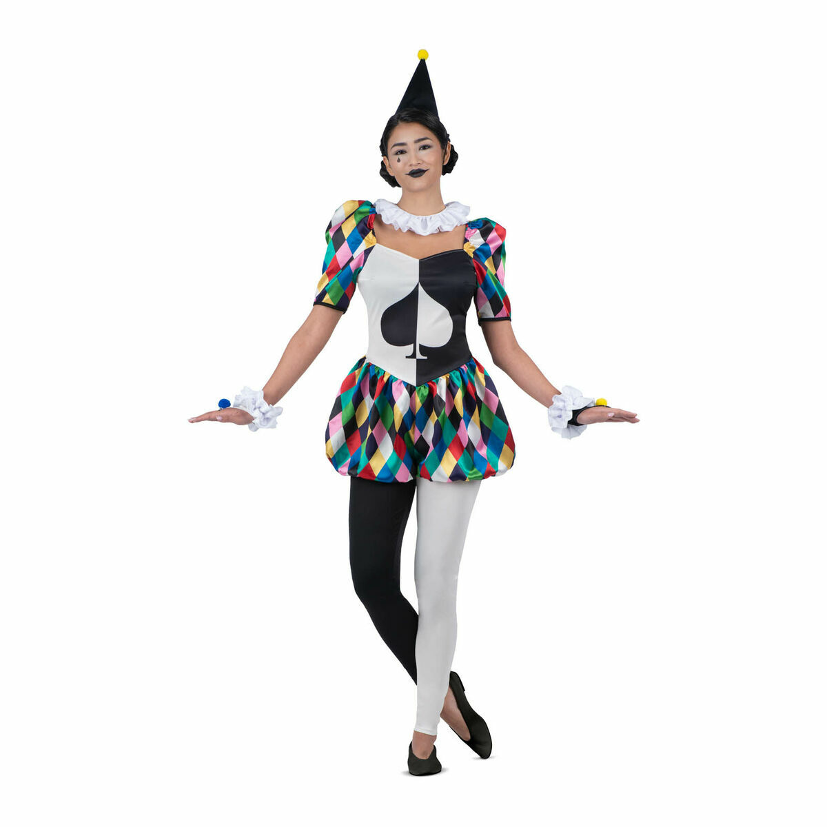 Costume Per Adulti My Other Me Arlecchino 6 Pezzi Donna Taglia:m
