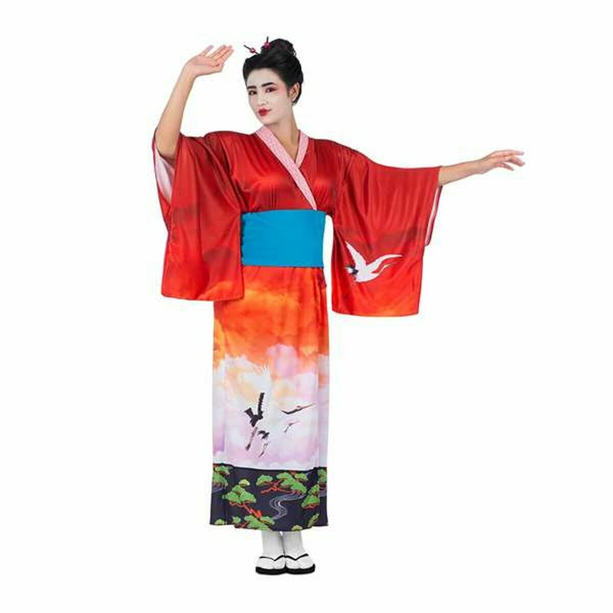 Costume Per Adulti My Other Me Rosso Geisha Taglia:l