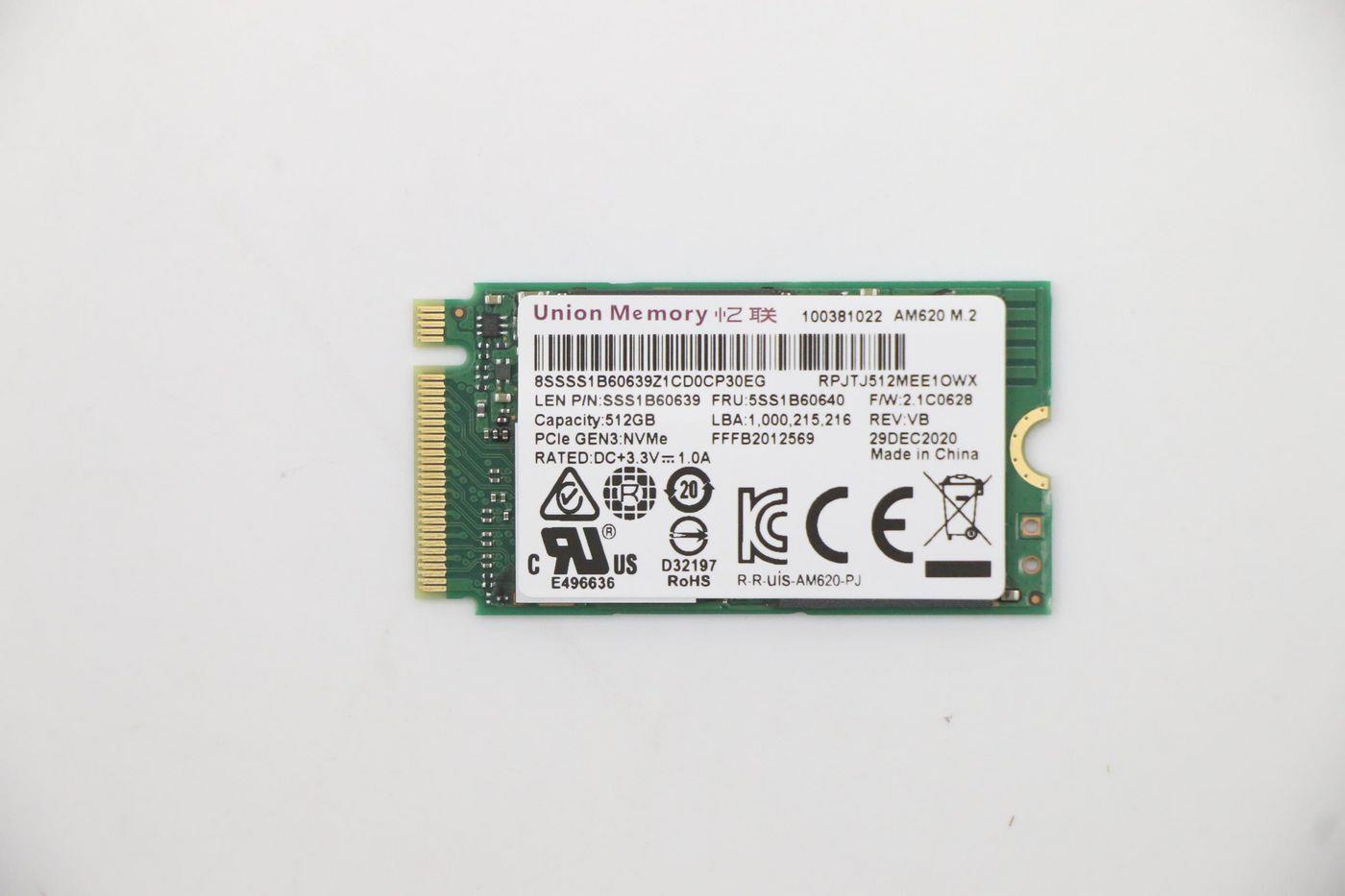 Lenovo Umis Am620 512gb Pcie 2242 Rpjtj512mee1owx Ssd Emi (5ss1b60640)