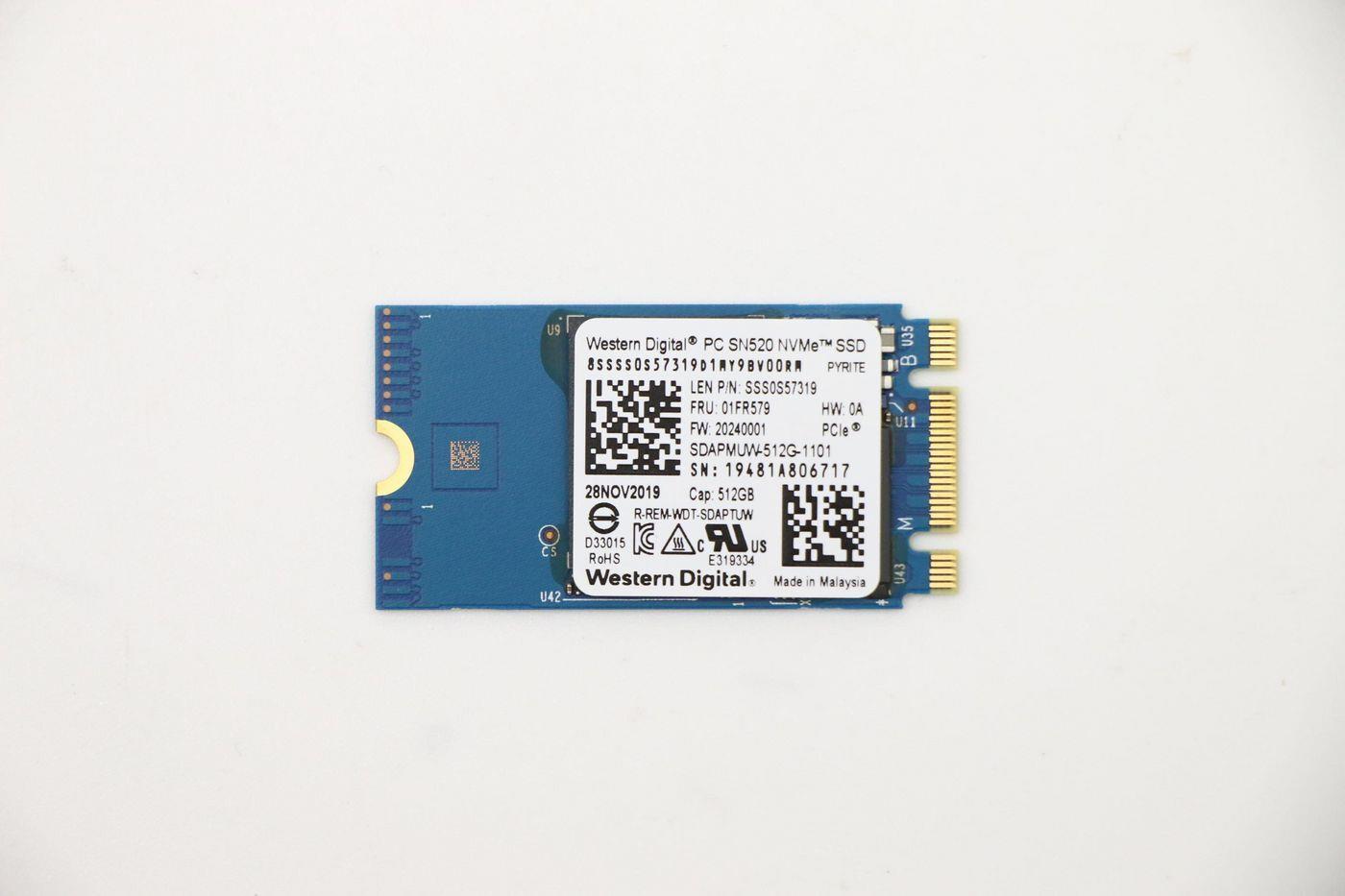 Lenovo Ssd 512gb M.2 Pcie 2242 (01fr579)