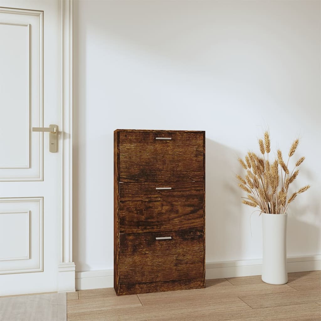Scarpiera Rovere Fumo 59x17x108 Cm In Legno Multistrato - Image 3