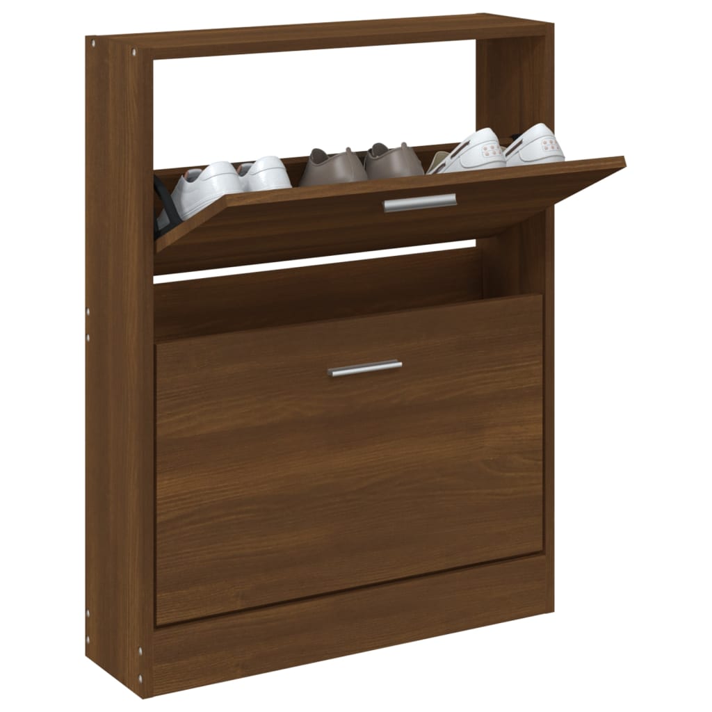 Scarpiera Rovere Marrone 59x17x81 Cm In Legno Multistrato - Image 3