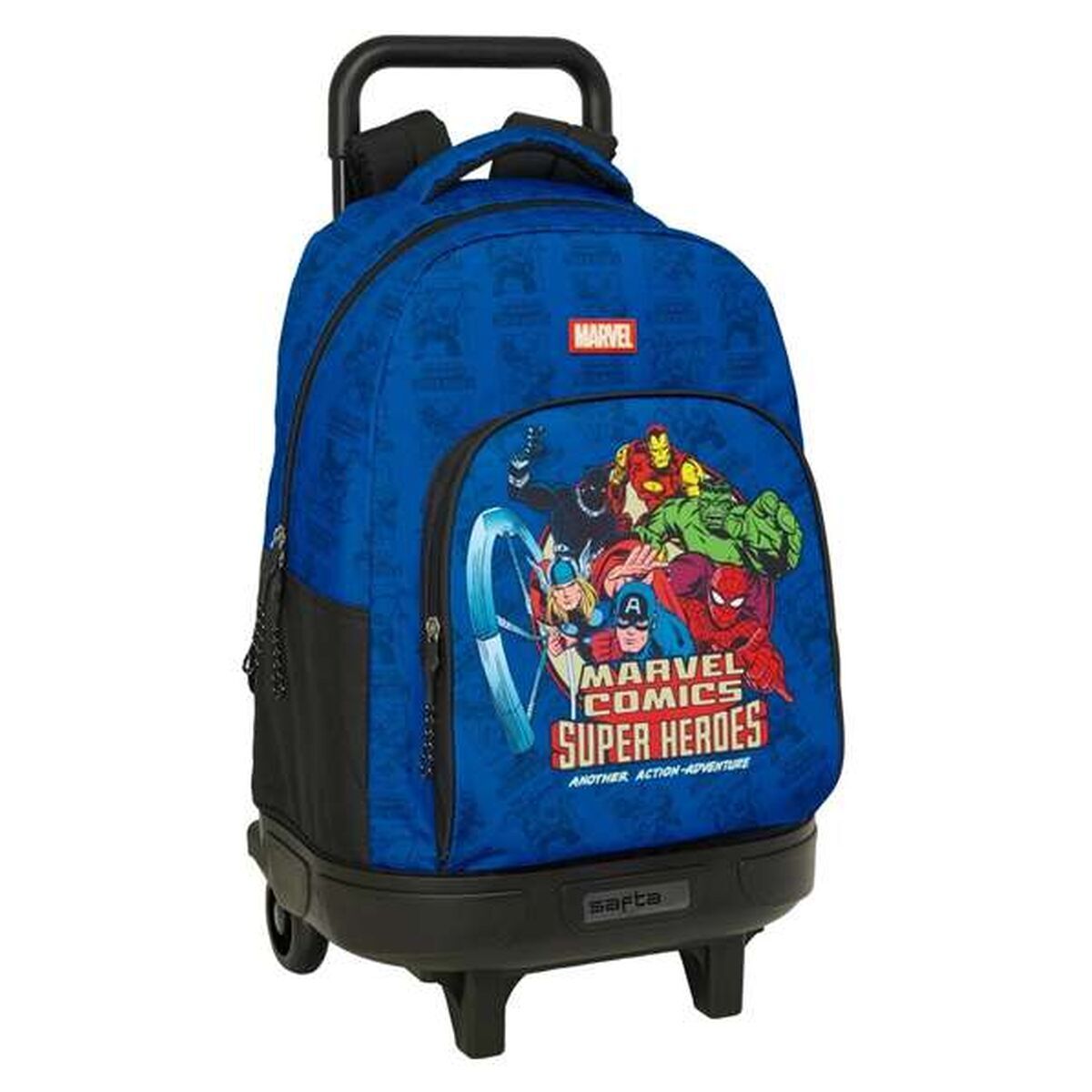 Trolley Per La Scuola The Avengers Azzurro Nero 33 X 45 X 22 cm
