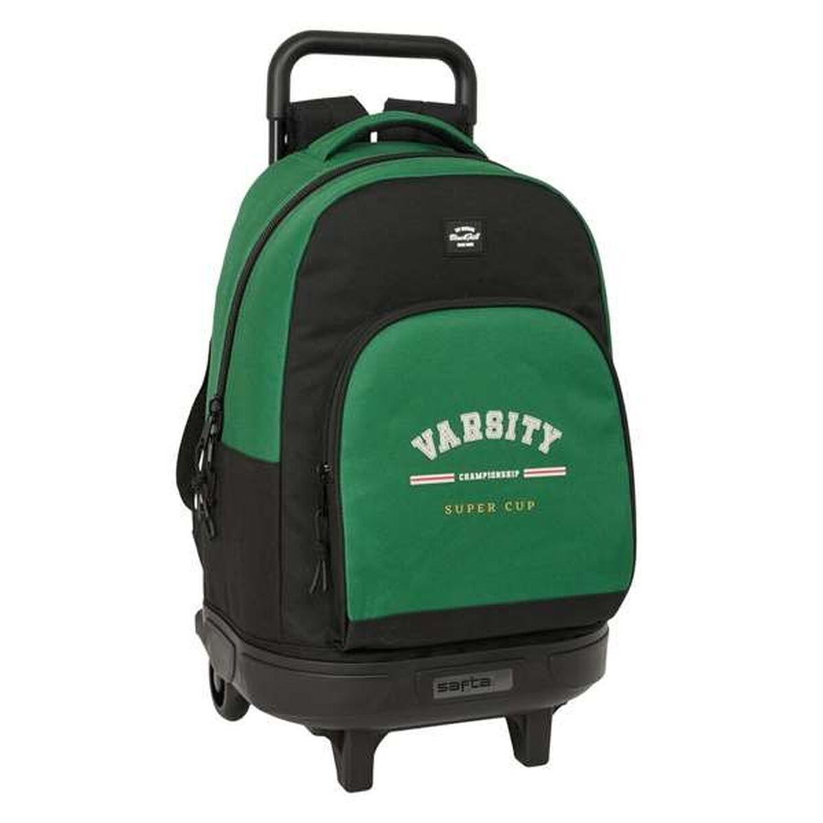 Trolley Per La Scuola Blackfit8 Varsity Nero Verde 33 X 45 X 22 cm