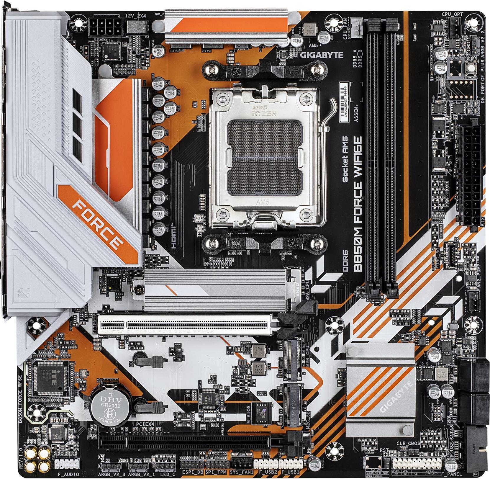 Gigabyte B850m Force Wifi6e - Motherboard - Micro Atx - Socket Am5 - Amd B850 Chipsatz - UsB-C 3.2 Gen 1, Usb 3.2 Gen 2, Usb 3.2 Gen 1 - 2.5 Gigabit