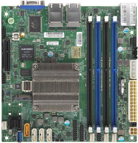 Supermicro A2sdI-4C-Hln4f - Motherboard - MinI-Itx - Intel Atom C3558 - Usb 3.0 - 4 X Gigabit Lan - OnboarD-Grafik - Bulk