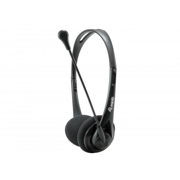 Equip Chat Headset Cuffia Padiglione Auricolare Connettore 3.5 Mm Nero