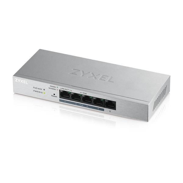 Zyxel Gs1200-5hp V2 Gestito Gigabit Ethernet (10/100/1000) Grigio Supporto Power Over Ethernet (poe)