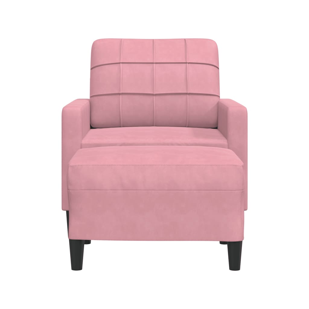 Poltrona Con Poggiapiedi Rosa 60 Cm Velluto - Image 3