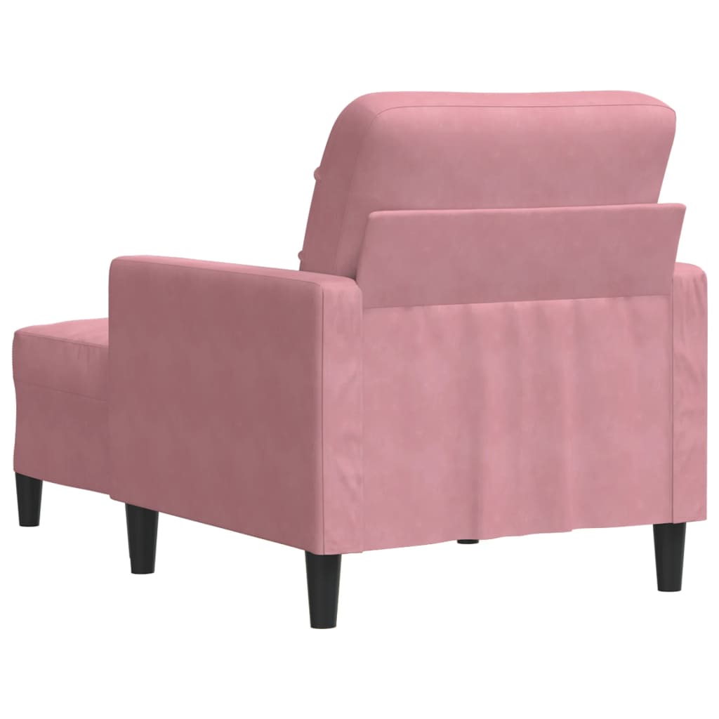 Poltrona Con Poggiapiedi Rosa 60 Cm Velluto - Image 4