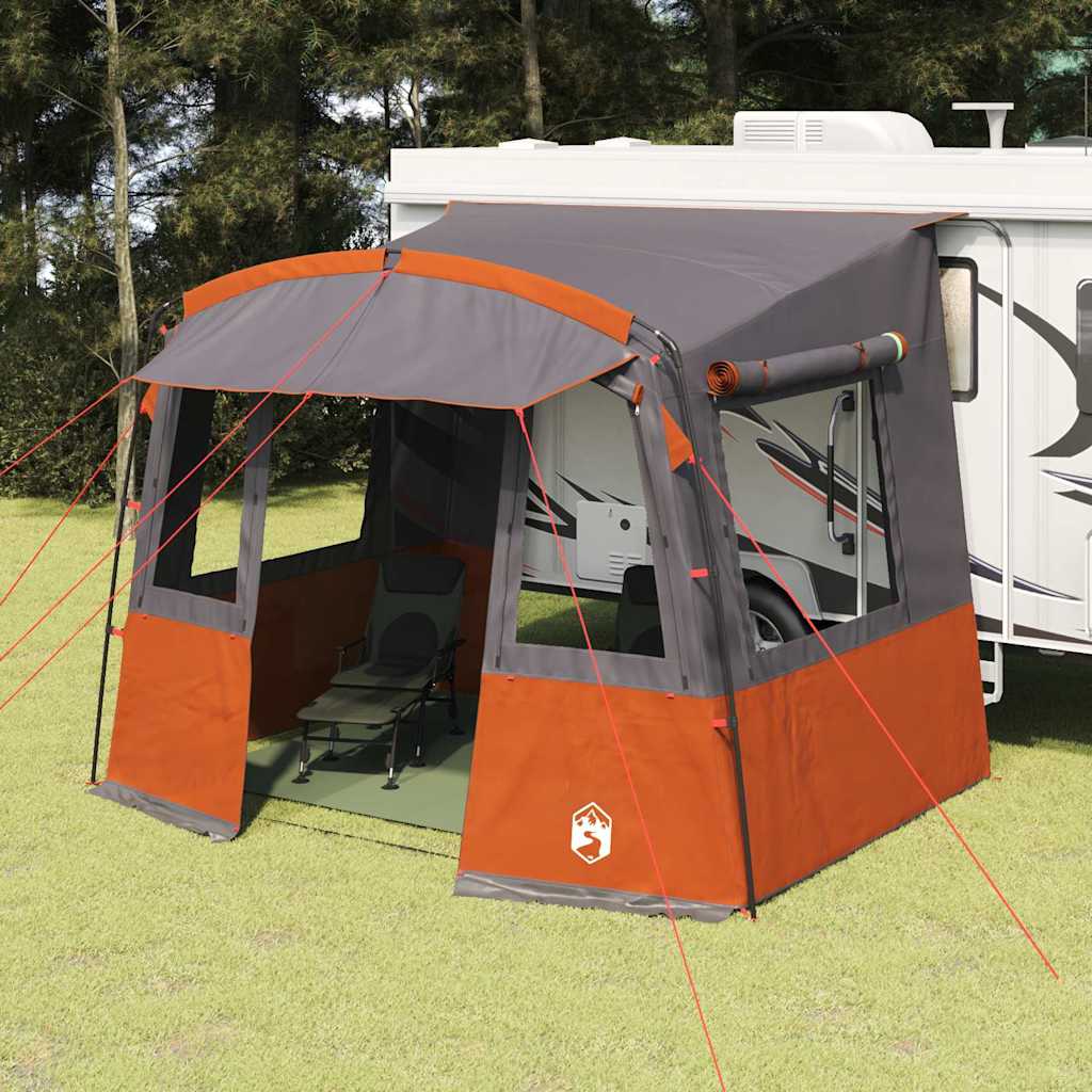 Tenda Da Bagagliaio Per Caravana Con Tetto Grigio E Arancione