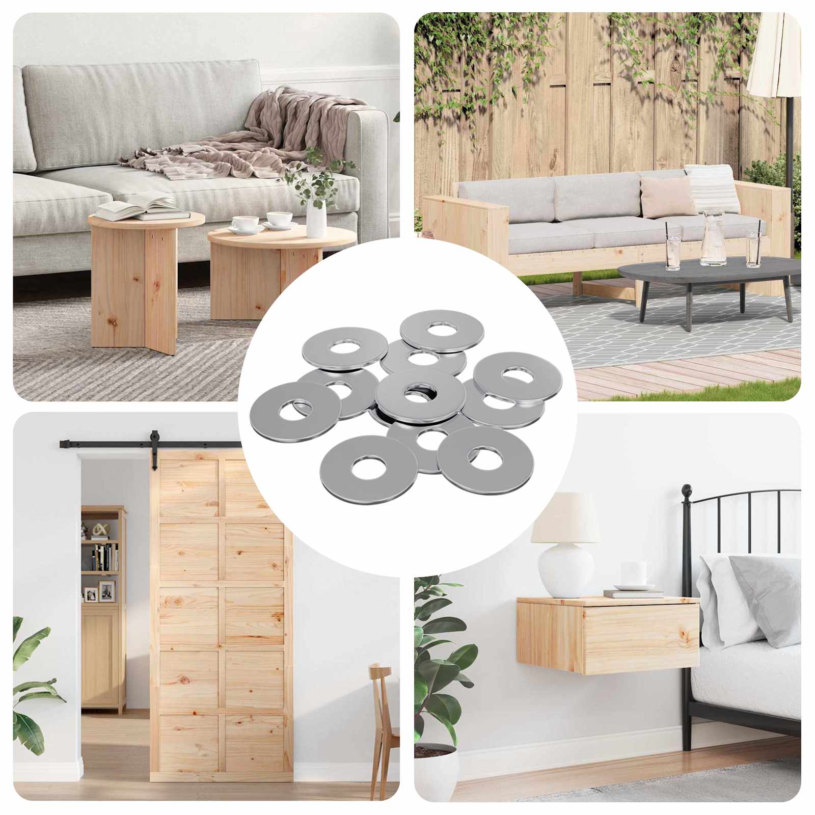 Rondelle 12 Pcs Argento 18 X 18 X 1,2 Mm Ferro