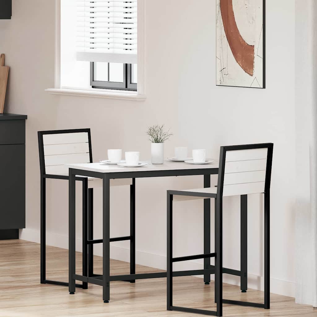 Tavolo Bianco 100 X 50 X 77 Cm Legno Ingegnerizzato E Acciaio