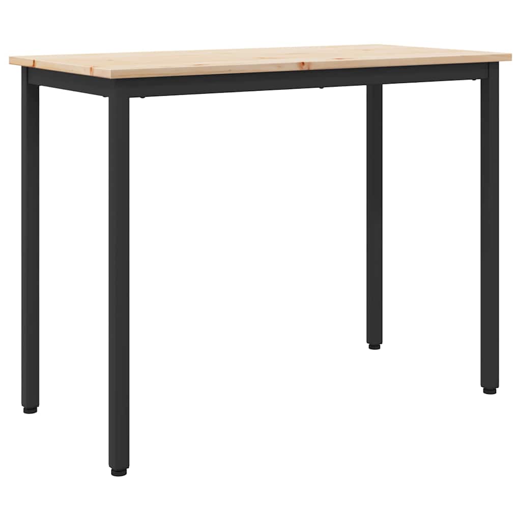 Tavolo Naturale 100 X 50 X 77 Cm Legno Ingegnerizzato E Acciaio
