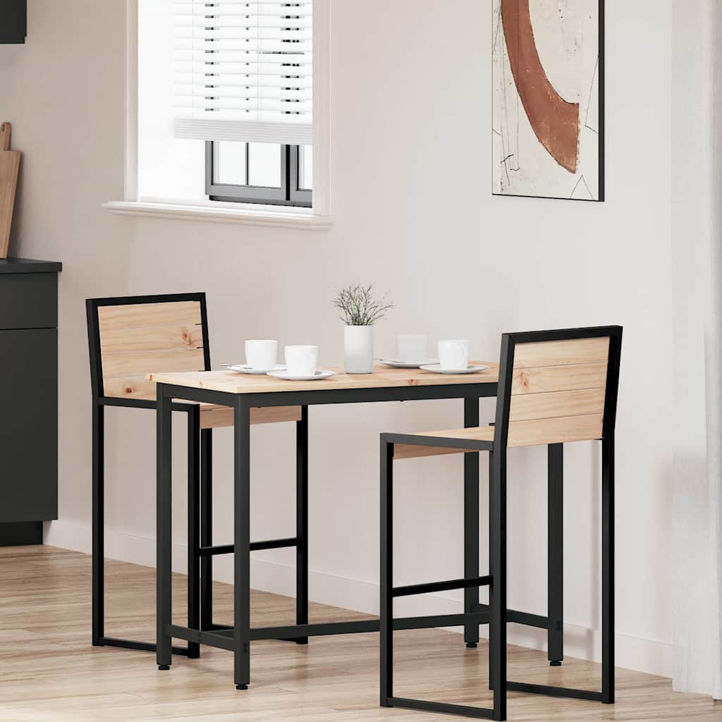 Tavolo Naturale 100 X 50 X 77 Cm Legno Ingegnerizzato E Acciaio