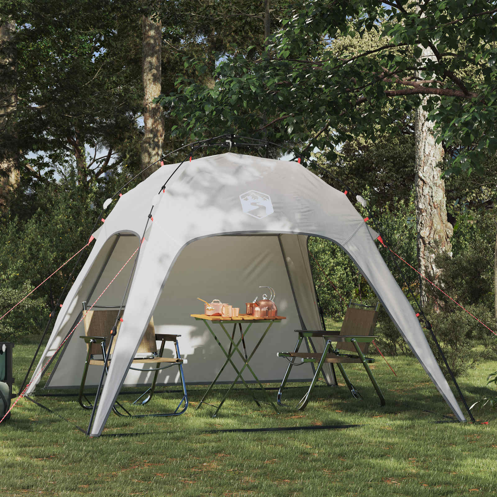 Tenda Istantanea Grigio 260 X 260 X 197 Cm Acciaio