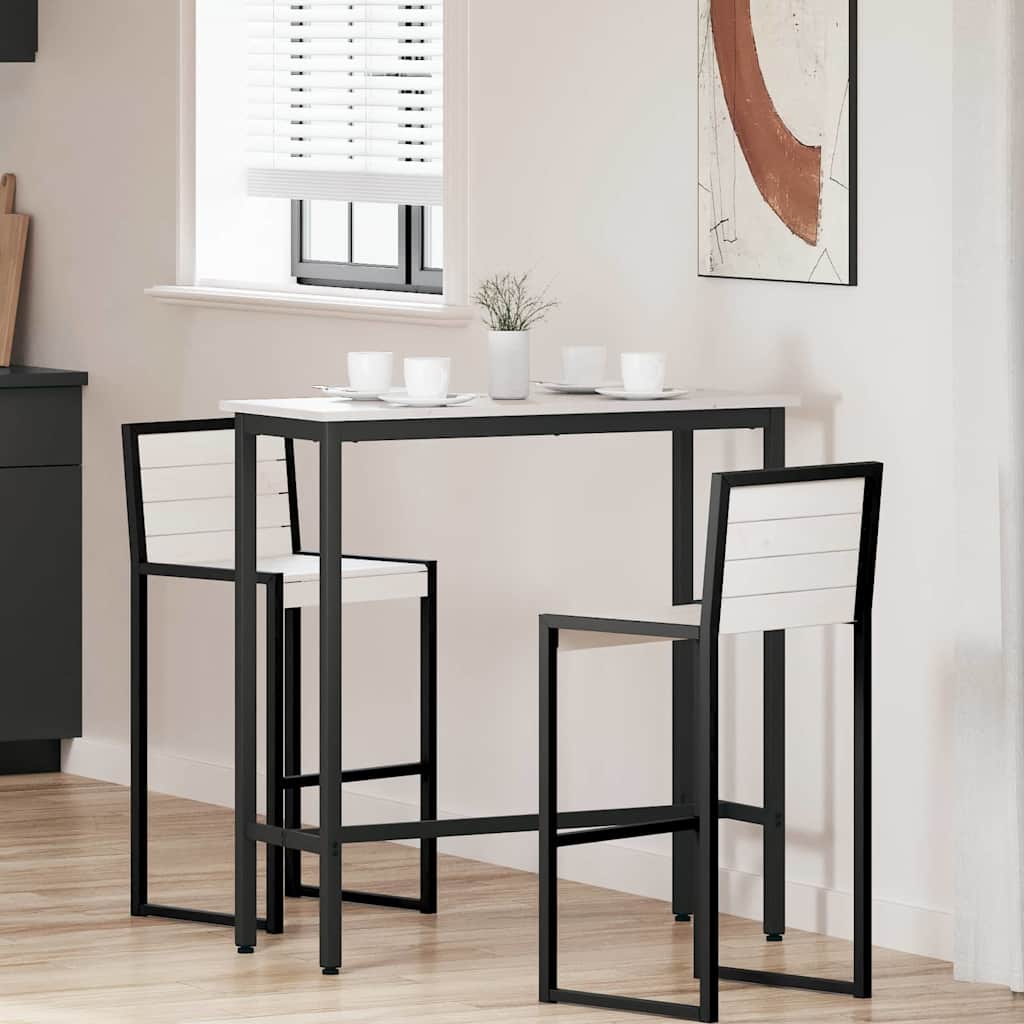Tavolo Bianco 100 X 40 X 101 Cm Legno Ingegnerizzato E Acciaio