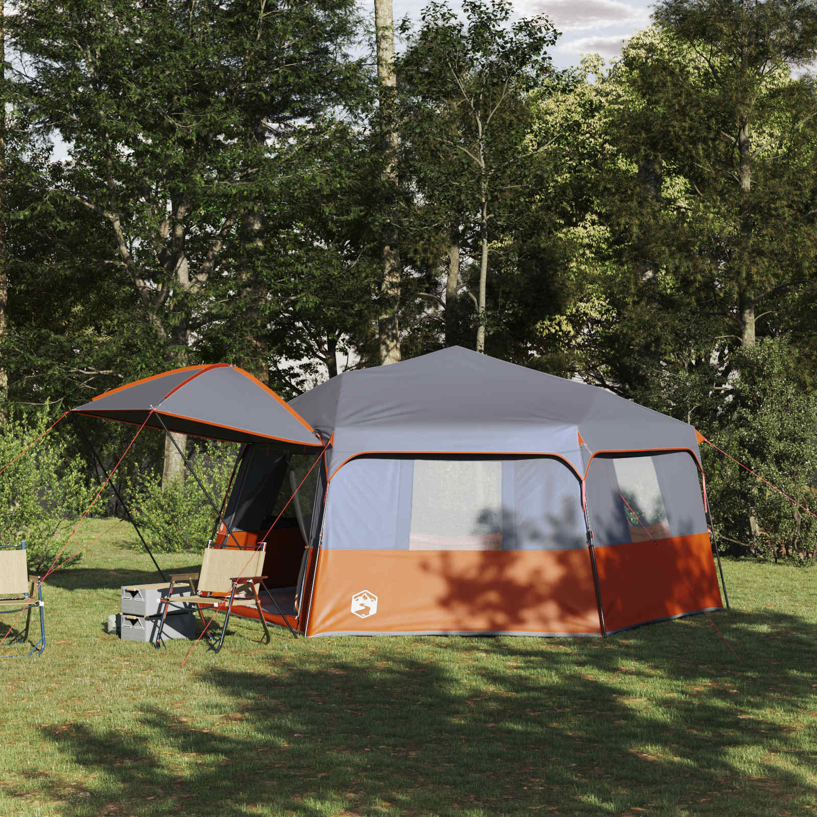 Tenda Istantanea Alta Grigio E Arancione 458 X 458 X 230 cm