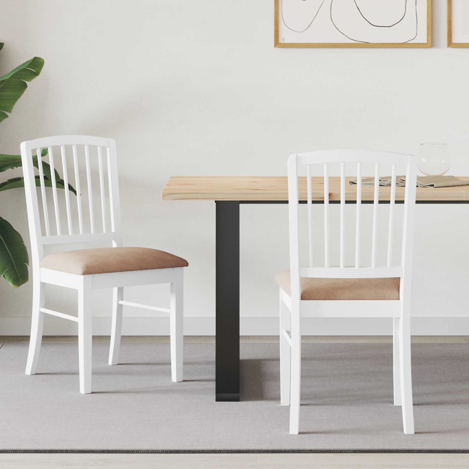 Sedie Da Pranzo 2 Pcs Bianco 50 X 52,5 X 91 cm