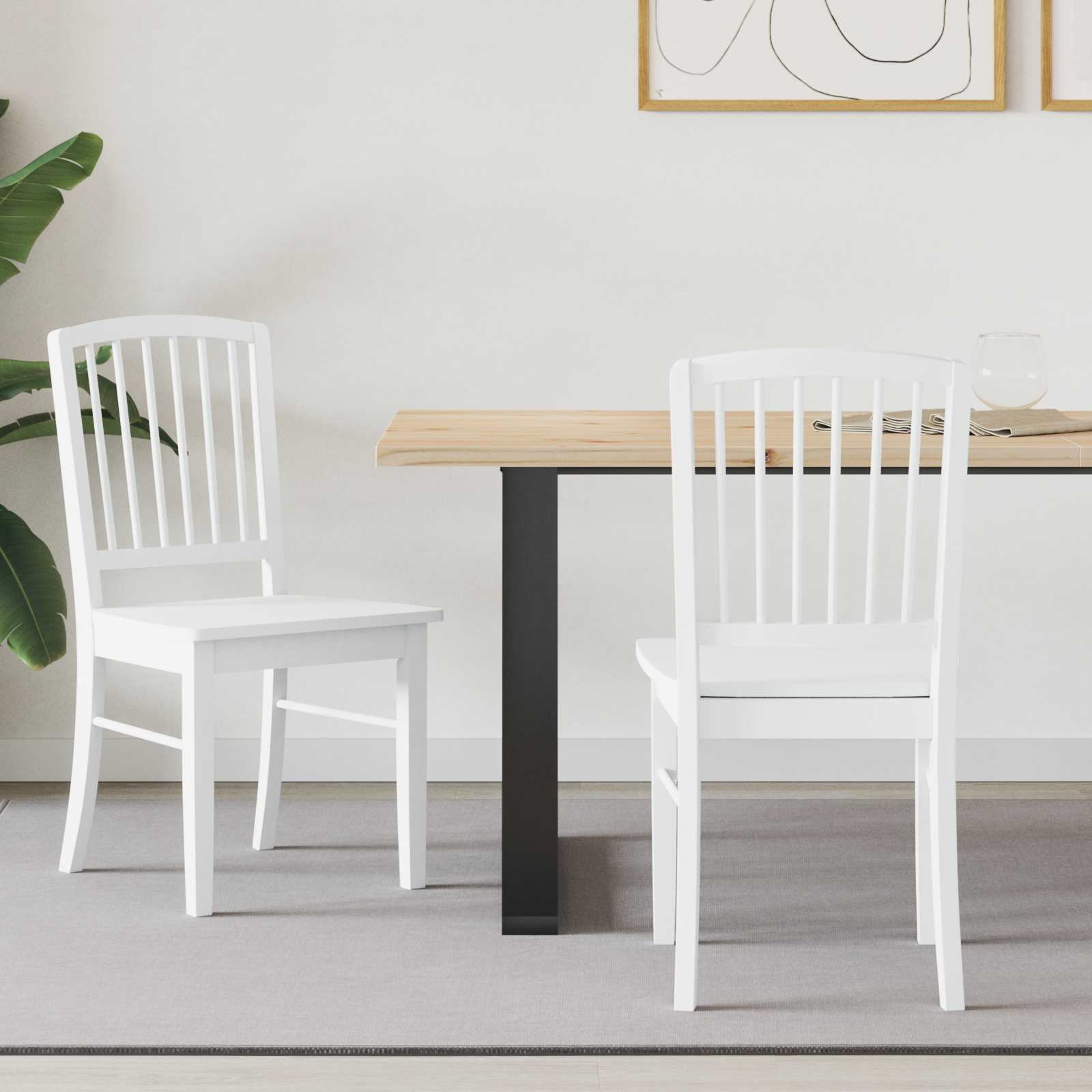 Sedie Da Pranzo 2 Pcs Bianco 50 X 52,5 X 91 cm