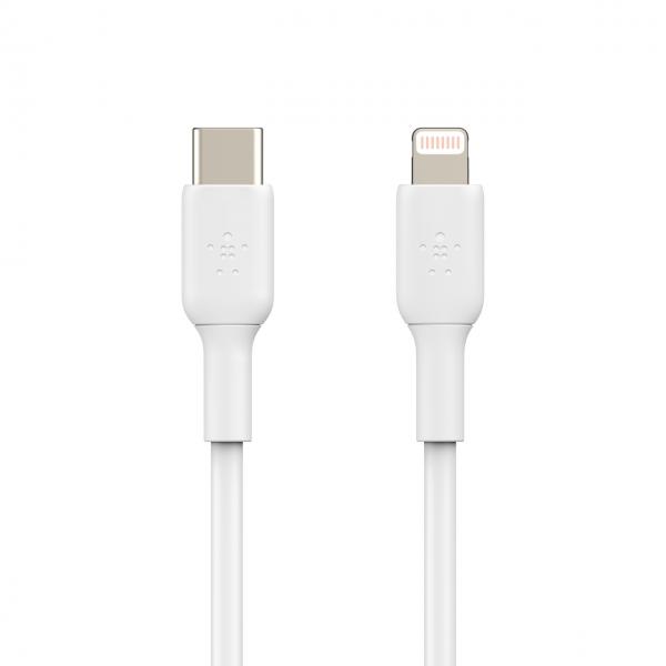 Belkin Boostcharge - Cavo Lightning - UsB-C Maschio A 24 Pin A Lightning Maschio - 2 M - Bianco - Alimentatore Usb (18 w)