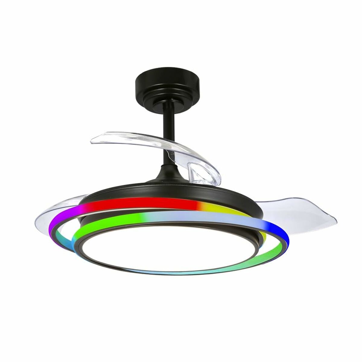 Ventilatore Da Soffitto Cristalrecord Antila Mini Rgb Bk Retrac Nero