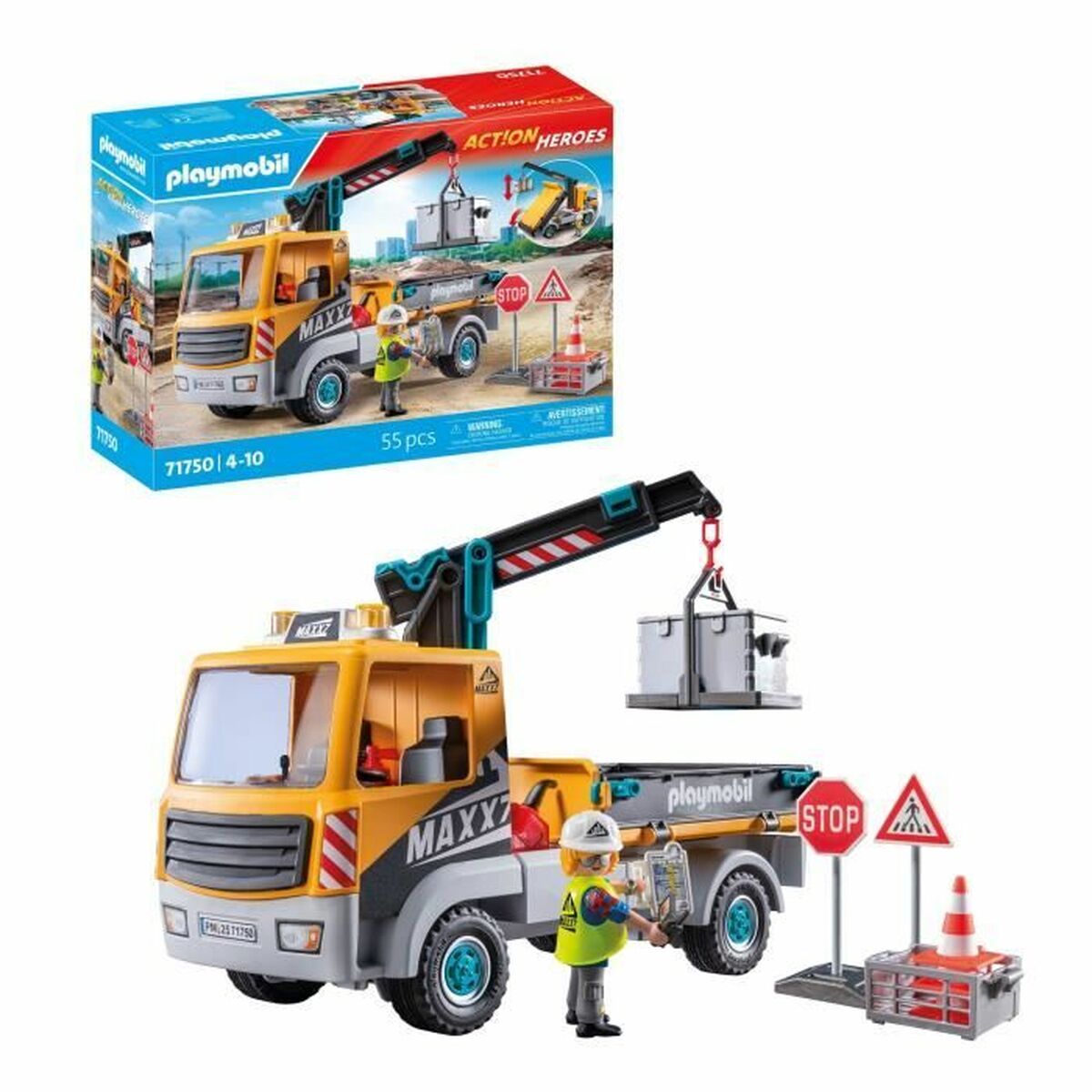 Camion Con Gru Playmobil 71750 Azzurro - Image 6