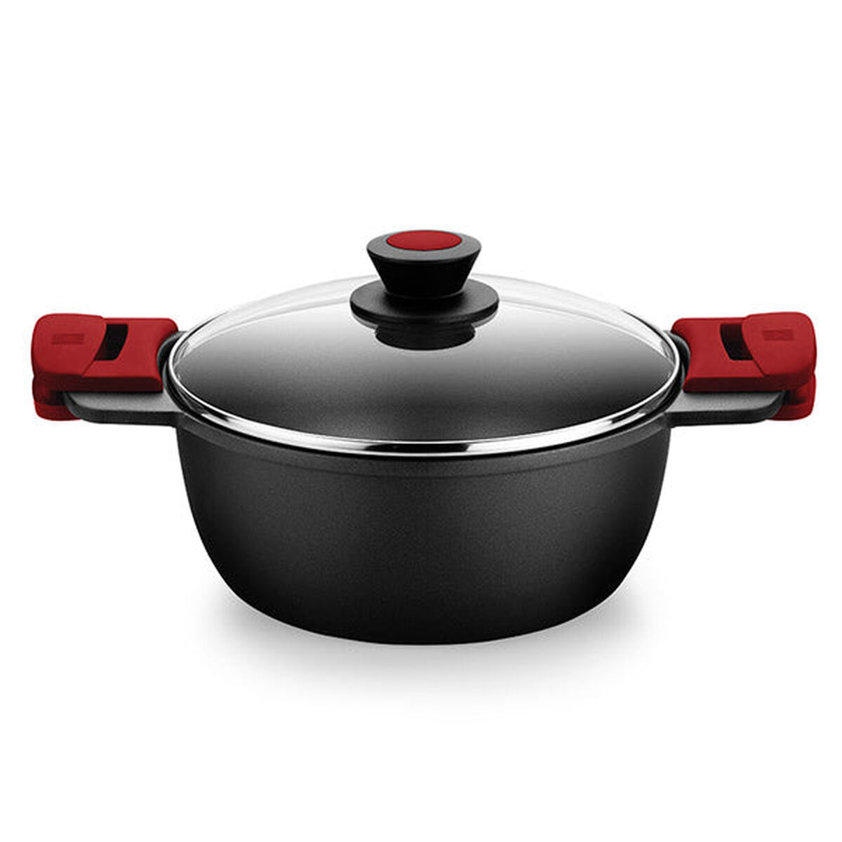 Casseruola Con Coperchio In Vetro Bra A410324 Ø 24 Cm Nero 4 L