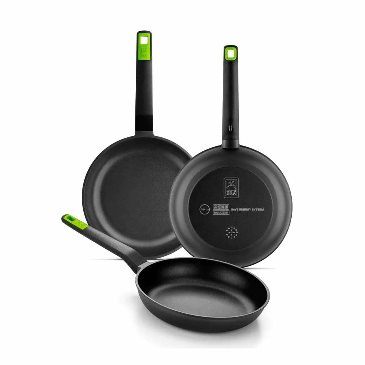 Set Di Padelle Bra Gastro A841202 Alluminio Forgiato 3 Pezzi