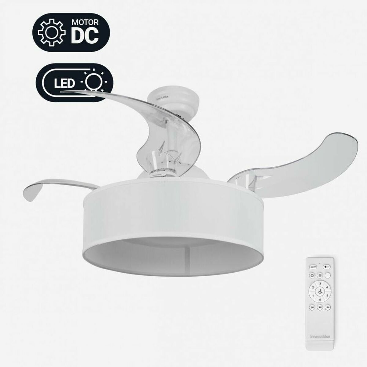 Ventilatore Da Soffitto Universal Blue Jaloque Wfw Ø 104 Cm Bianco 65 W