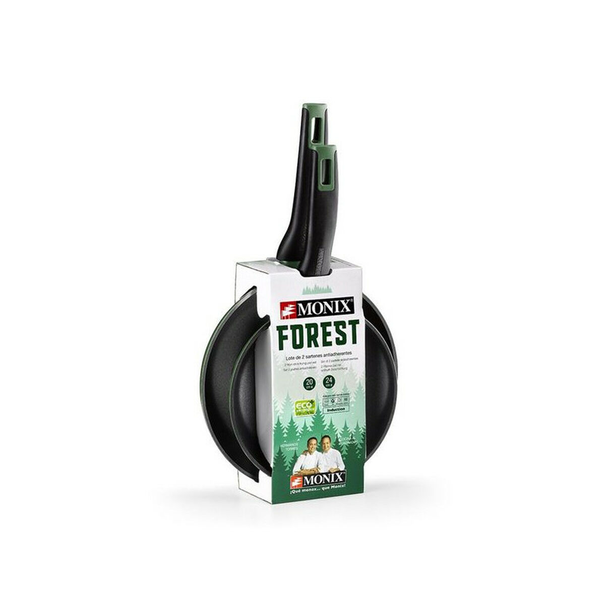 Set Di Padelle Monix Forest M501235 Nero Alluminio