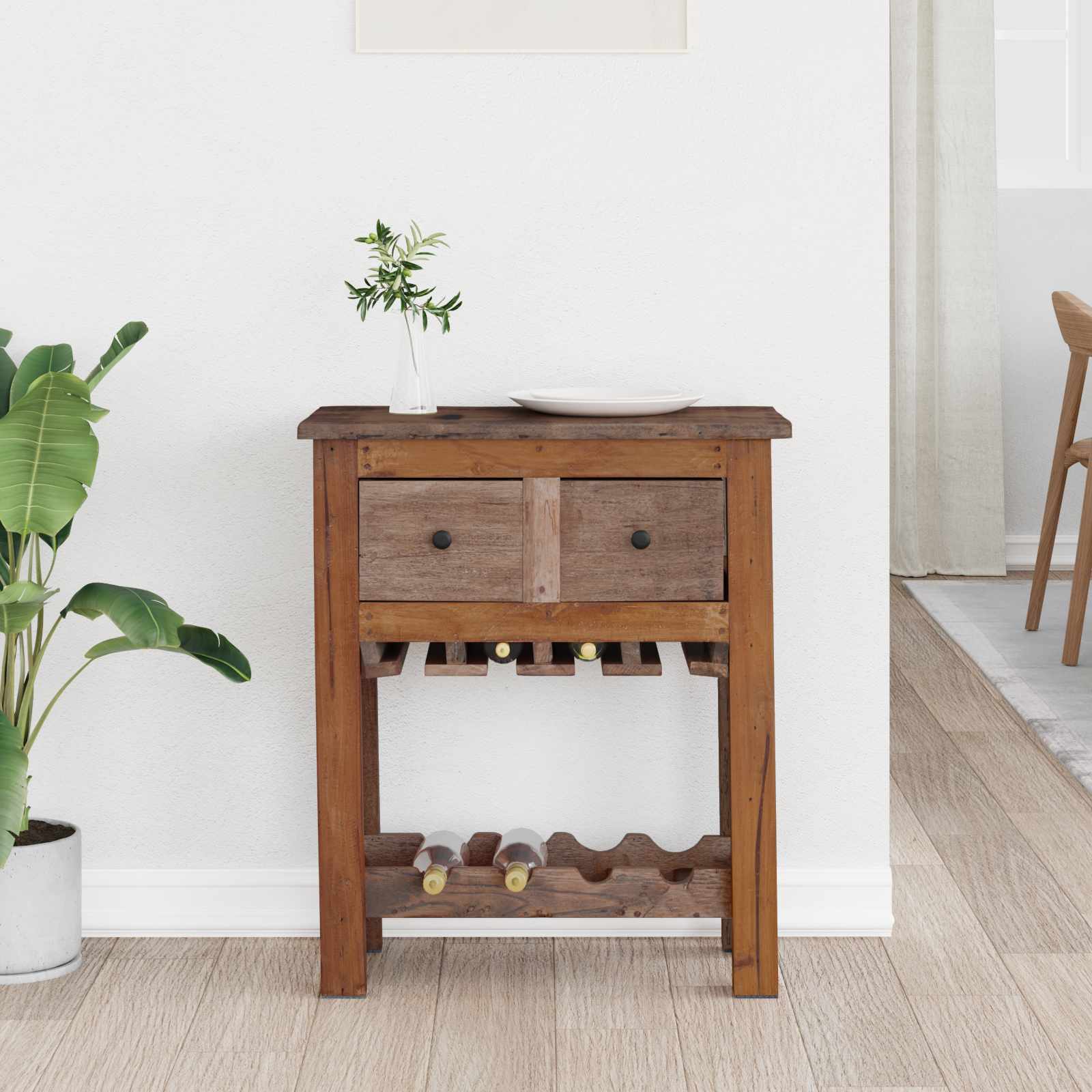 Armadietto Marrone 60 X 30 X 70 Cm Legno Recuperato Massello - Image 4