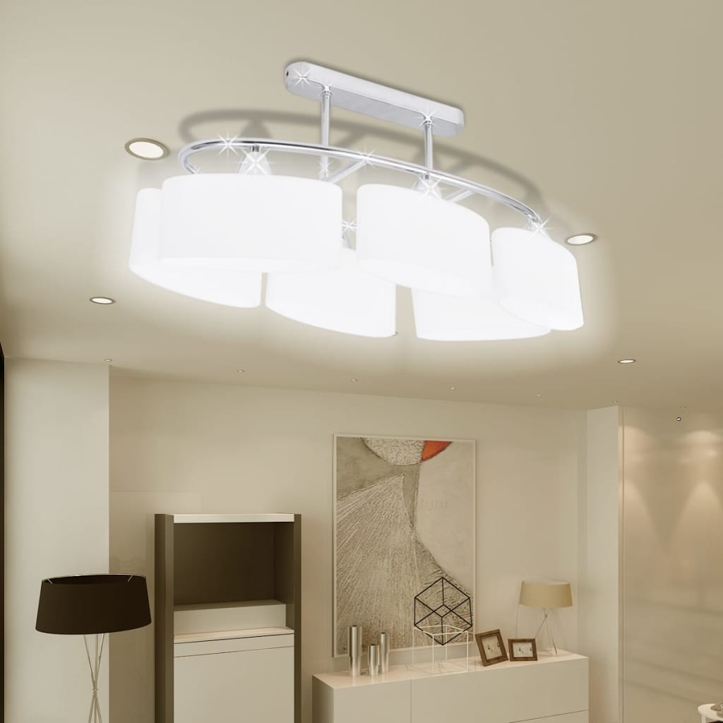 Lampade Da Soffitto Ellissoidali 4 Pz Paralume In Vetro E14