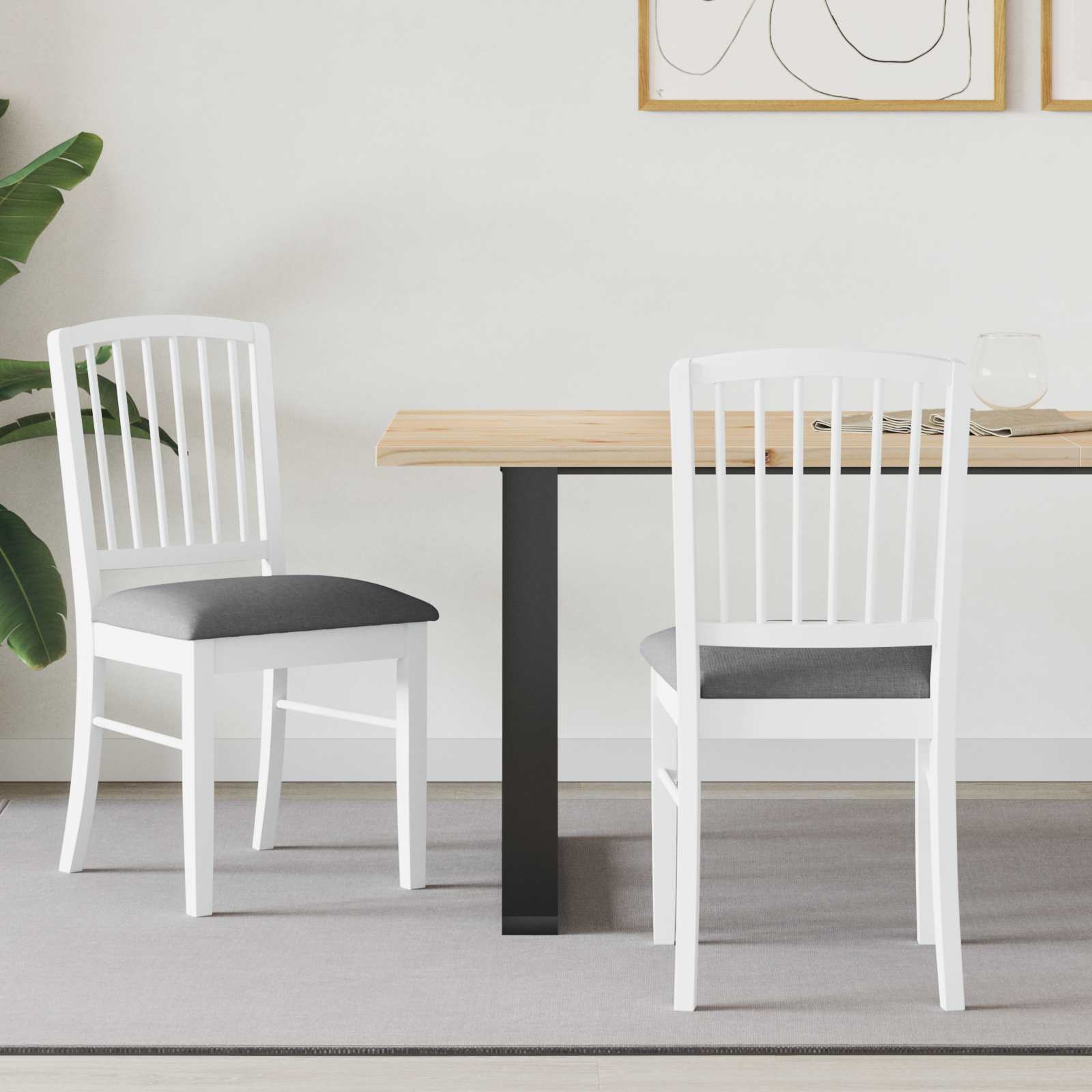 Sedie Da Pranzo 2 Pcs Bianco 50 X 52,5 X 91 cm