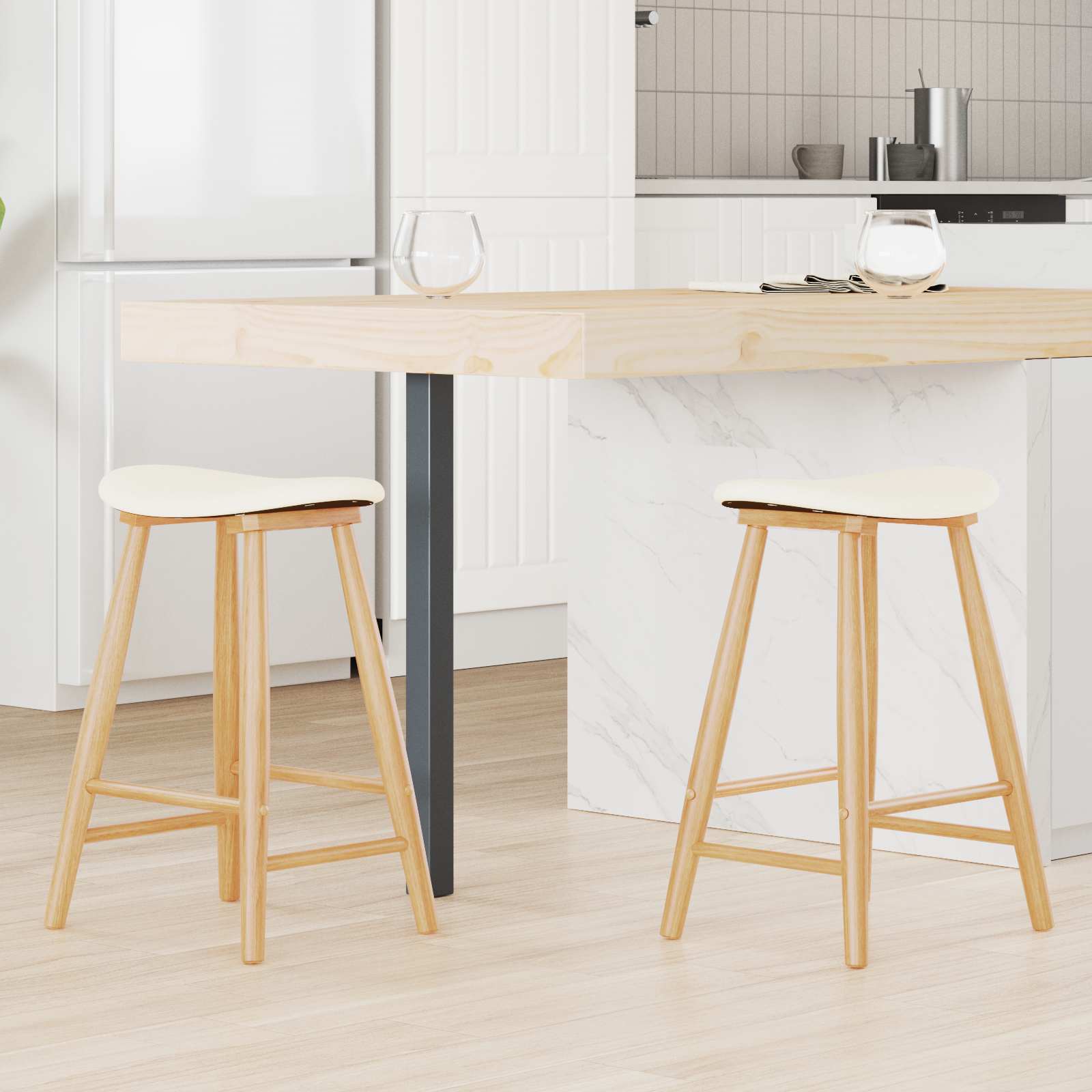 Sedie Da Pranzo 2 Pcs Naturale 46 X 37 X 63 cm