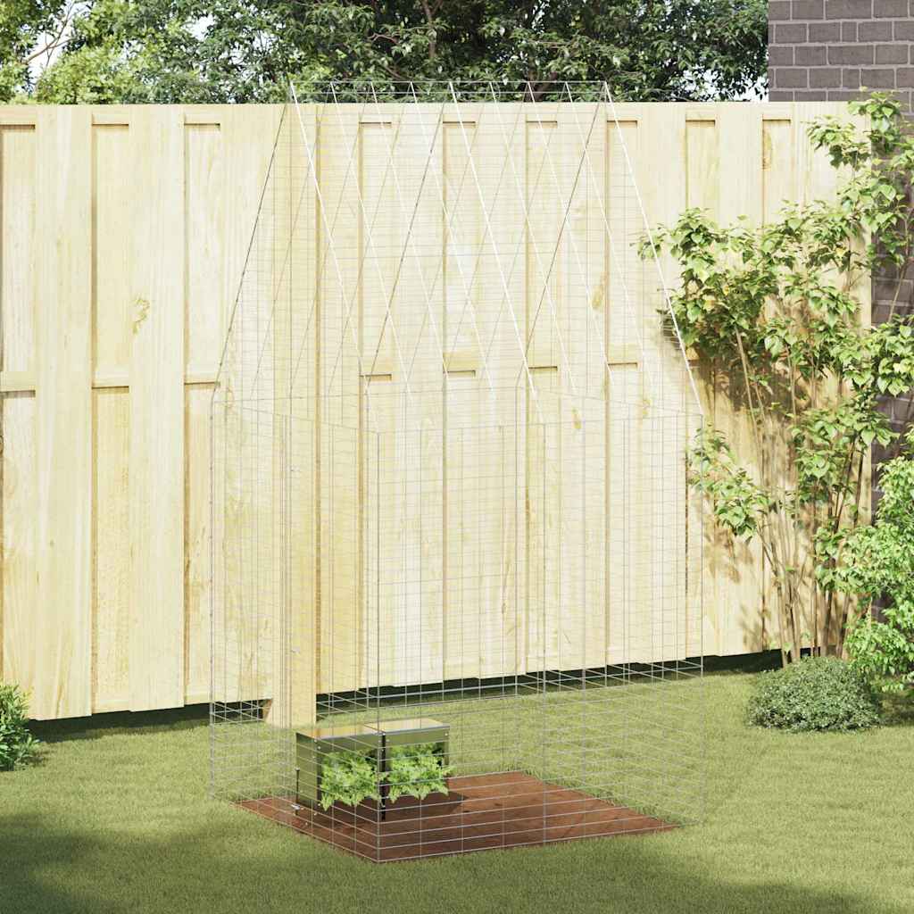 Gabbia Per Conigli Argento 400 X 100 X 210 Cm Acciaio Zincato