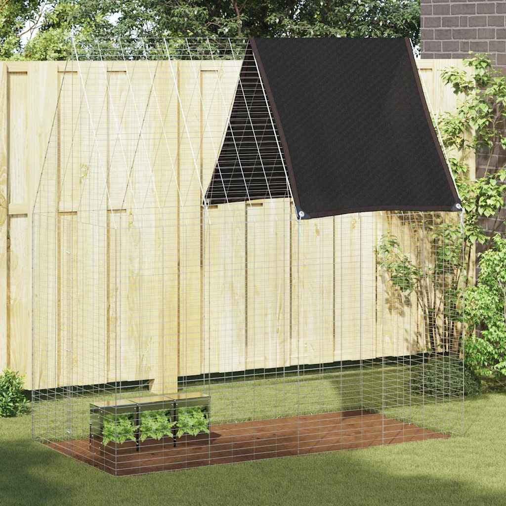 Gabbia Per Conigli Argento 200 X 100 X 210 Cm Acciaio Zincato