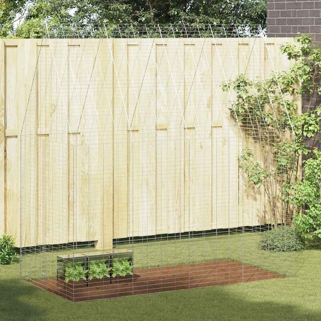 Gabbia Per Conigli Argento 400 X 100 X 210 Cm Acciaio Zincato