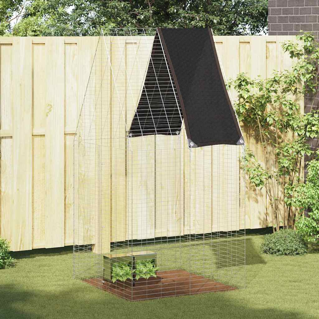 Gabbia Per Conigli Argento 100 X 100 X 210 Cm Acciaio Zincato