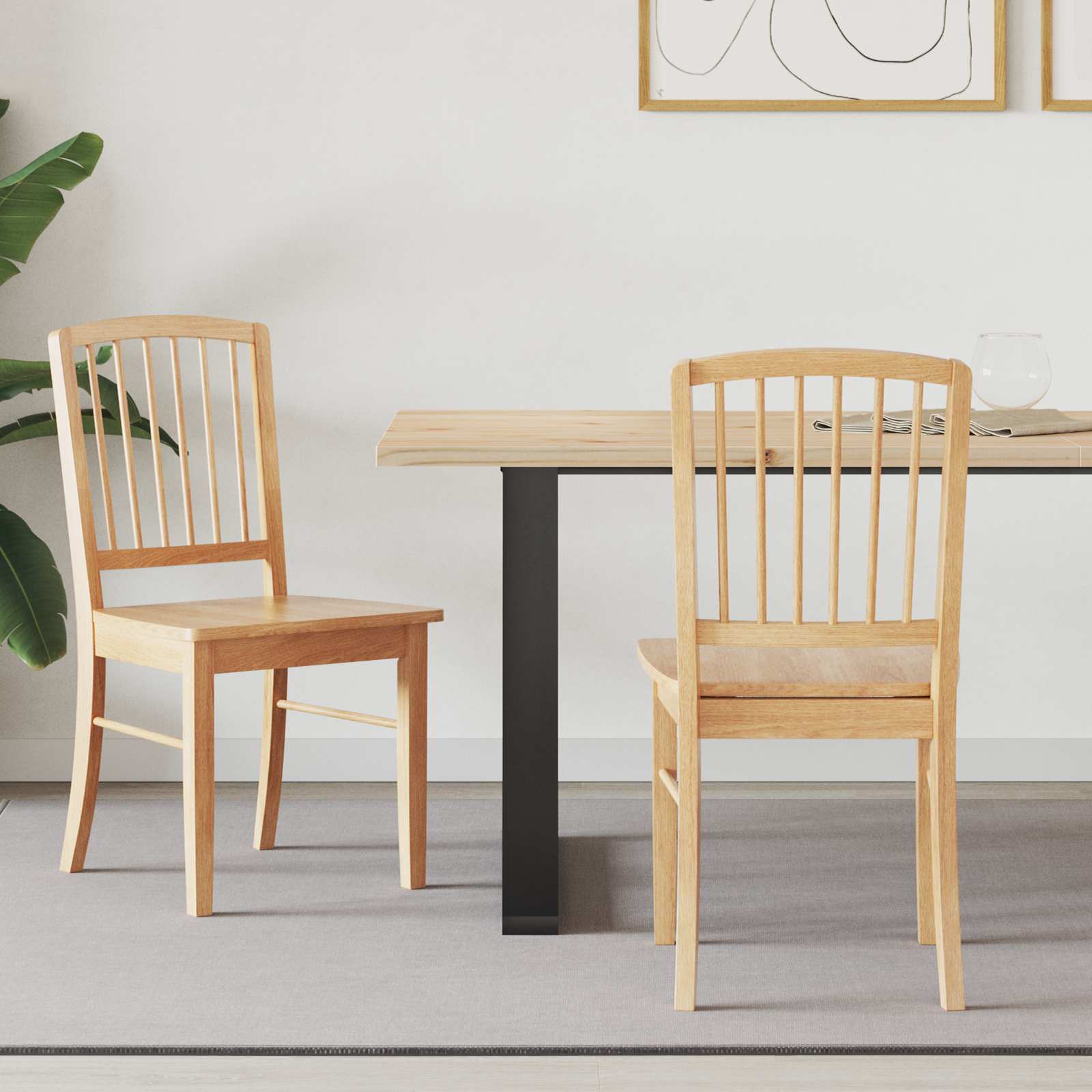 Sedie Da Pranzo 2 Pcs Naturale 50 X 52,5 X 91 cm